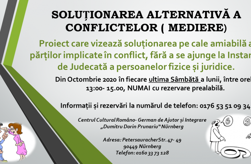 SOLUȚIONAREA ALTERNATIVĂ A CONFLICTELOR ( MEDIERE)